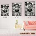 ZHIYYHAO Black and White Lion Canvas Wall Decor Lion with Cub Picture Wild Animal Painting Modern Artwork for Bedroom Living Room Nursery Home Decor A-418.00L X12.00W''