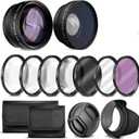 for Canon Vixia HF G70 UHD 4K Camcorder Deluxe Lens Kit Lens,Includes: 7pc Filter Set + Wide Angle and Telephoto Lens and Filters Kits (Size 58MM)