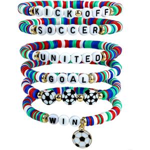 3 x OHOME World Game Cup Soccer Jersey 2026-6 Pack USA Soccer Bracelets | World Game Cup Merchandise Shirt Jewelry Accessories Outfits for Women Men - Soccer Gifts for Fans Players Coaches Team