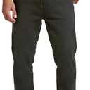 Fleece Lined Jeans Men Winter Stretch Denim Warm Pants Loose Casual Jeans (Black)