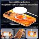 for iPhone 17 Pro Max Case,[Compatible with MagSafe][Magnetic Invisible Ring Stand],Shockproof Protective Slim Women Girl Case for Apple iPhone 17 Pro Max 6.9 inch,Orange Marble