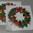 Large Christmas Wreath Decal Stickers for Door Windows,Large Christmas Wreath Window Clings Peel and Stick