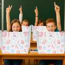 25-Pack Desk Dividers for Students with Privacy Shields, Ergonomic Arms Cutouts & Erasable Name Frames - Waterproof & Easy-to-Clean Test Dividers for Classroom, Exams, Office (White)