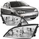 Headlights Assembly Compatible With 2005 2006 2007 Ford Focus Replacement Headlamp, Driver and Passenger Side,Pair Chrome 05-07 Focus Head Light