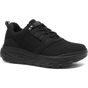 Men's Orthopedic Diabetic Wide Walking Shoes: Comfortable Plantar Fasciitis Fashion Sneakers with Arch Support, Casual Hammer Toes Swollen Tennis Work Sports Shoes for Heel and Foot Pain Relief (10.5 Wide, K1-black)