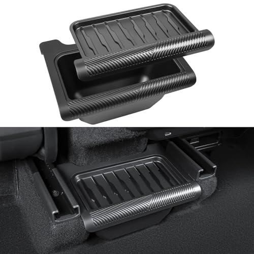 KUNIST 2026 New Model Y Juniper Backseat Trash Can Organizer TPE Storage Box with Anti-Slip Lid Cover Underseat Storage Tray for 2025-2026 Tesla Model Y Juniper Accessories