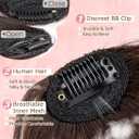 Clip in Bangs 100% Real Human Hair Extensions French Bangs for Women Fake Bangs Clip on Bangs Faux Hair extensions Fringe with Temples (Medium Brown)