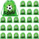 Sadnyy 24 Pcs Soccer Drawstring Bag Football Party Favor Backpack Sports Football Treat Bags Gift for Team Soccer Theme Birthday
