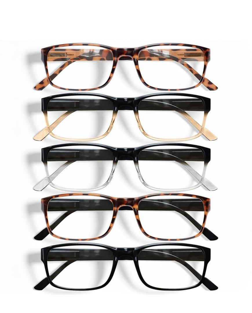 Gaoye Professional Reading Glasses for All Day - Computer Readers with Blue Light Protection - Value Pack