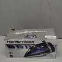 Hamilton Beach Steam Iron for Clothes & Garment Steamer with Smooth Press Stainless Steel Soleplate, 1200 Watts, 8 Retractable Cord, Black (14214)