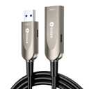 biaze Active Optical USB 3.0 Extension Cable Fiber Optic Type A Male to Female USB Extension Cord USB Extender 5Gbps Data Transfer for Webcam, Gamera, USB Hub, Keyboard, Hard Drive, Printer(65ft)