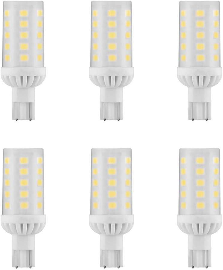 T5 T10 Wedge Base 921 912 12V LED Light Bulbs, 4W T10 LED Bulbs, Natural White 4000K for RV Camper Travel Tailer Boat Marine Lights and Outdoor Landscape Pathway Stair Step Lights 6pcs, 5 Pcs