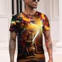 RAISEVERN Mens T-Shirts Cool Novelty Crewneck Short Sleeve Funny Graphic Top Casual Tees for Women (XXL)