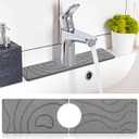 Tioncy Kitchen Sink Splash Guard 15.5 x 3.93 Inches Kitchen Faucet Mat Diatomaceous Earth Kitchen Quick Drying Sink Faucet Handle Drip Mat, Bathroom Grey Sink Faucet Mat for Countertop
