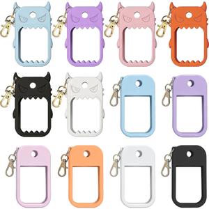 12 Pack Silicone Case Compatible with Touchland Hand Sanitizer Spray 1 fl oz, Regular and Devil Ear Design, Keychain Holder for Power Mist and Glow Mist, Protective Spray Case Set
