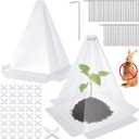 40 Pieces Garden Cloches for Plants, Reusable Plastic Plant Seedling Protector with 80 Ground Securing Peg, Transparent Bell Jar Cloches to Protect Plants from Birds, Slugs, sun, Frost, Freeze Weather
