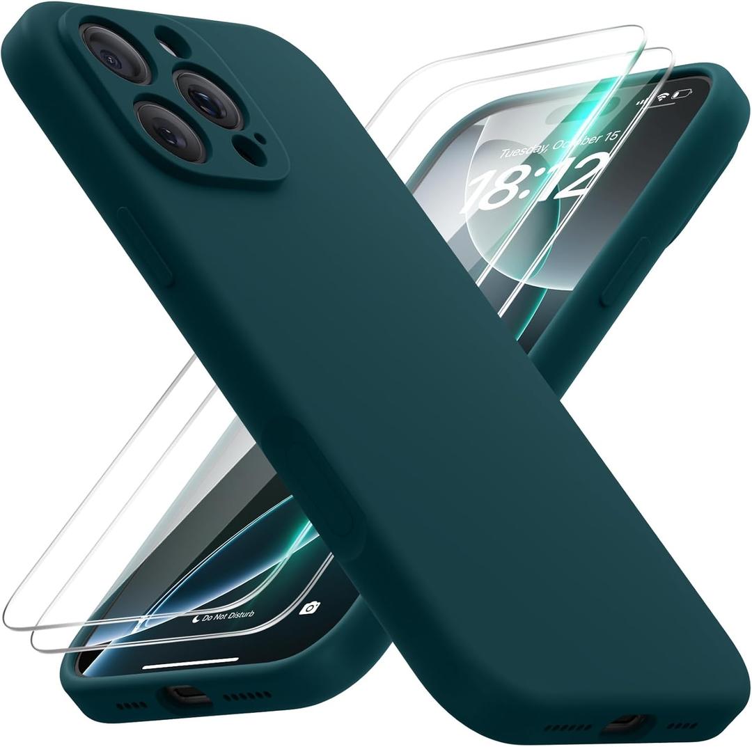 FlyReal Magnetic for iPhone 16 Pro Case, Compatible with MagSafe, (Integrated Silicone Camera Control Button) (Camera Protection) + Screen Protectors, Microfiber Lining Case 6.3", Teal