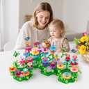 SpringFlower Toys for Girls 3 4 5 6 7 Years Old, Flower Garden Building Kit with Storage case,Educational STEM Toy and Preschool Garden Play Set for Toddlers, for Kids,148pcs