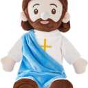 Jesus Plush Doll Jesus Plushie Stuffed Toy Christian Stuff Religious for Kids Christening Easter 14.2" (Blue)