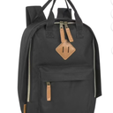 Madison & Dakota 13.5”L Mini Canvas Backpack for Everyday, School, Recreation, Commuting and Travel in Black
