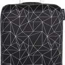 Explore Land Travel Luggage Cover Suitcase Protector Fits 18-22 Inch Case (Black Polygonal, S)