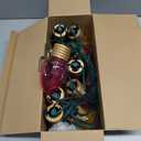 C7 LED Red White and Green Christmas Lights, 25Ft Outdoor Chritsmas String Lights Shatterproof with 27 LED Clear Multicolor Bulbs, Connectable Vintage Christmas Lights for Patio Garden Backyard Decor