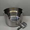 Stainless Steel Litter Box Metal with Integrated Round for XL/XXL Big and Multi Cats, 12" High Wall High Side, Odor Control, Easy to Clean, Durable, Includes Stainless Steel Scoop (17.7" 17.7"12")