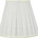 Aspen Creative 33112 Small Pleated Empire Shape Chandelier Clip-On Lamp Shade, White, 3" Top x 5" Bottom x 4-1/4" Slant