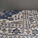 Washable 4x8 Hallway Runner Rug: Vintage 8ft Soft Runners for Entry Kitchen Wide Low Pile Carpet with Non-Slip Backing for Living Room Bedroom Thin Bathroom Carpet for Dining Room Foyer4x8,Blue