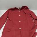 Langwyqu Womens Crew Neck Button Down Cardigan Sweaters Blazer Casual Long Sleeve Knit Solid Sweater with Pockets (Medium, Wine Red)