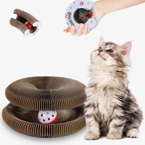 2 x Kitty Curls Twisty Paws Cat Toys - Foldable Accordion Honeycomb Magic Organ Cat Scratching Pads - Interactive Toy with Scratcher Pad & Ball for Indoor Cats (1pcs)