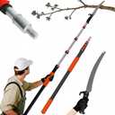 Karveden 26FT Reach Manual Pole Saws for Tree Trimming with 5-20FT Telescoping Extension Pole, Anti-slip Handle, Manual Pruning Pole Saw with 19" 3X Detachable Saw for Forestry, Yard, Garden, Patios