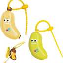 Tizee 4Pcs Banana Toothbrush Head Cover  Travel Toothbrush Protector with Toothpaste Case, Portable Reusable Organizer for Electric & Manual Toothbrushes, Fruit Design, Home & Travel Use Pack of 2