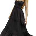 HeSaYep Sexy Dress for Women 2024 Trendy Summer Backless Flowy Dress Spaghetti Strap Maxi Dress, XS