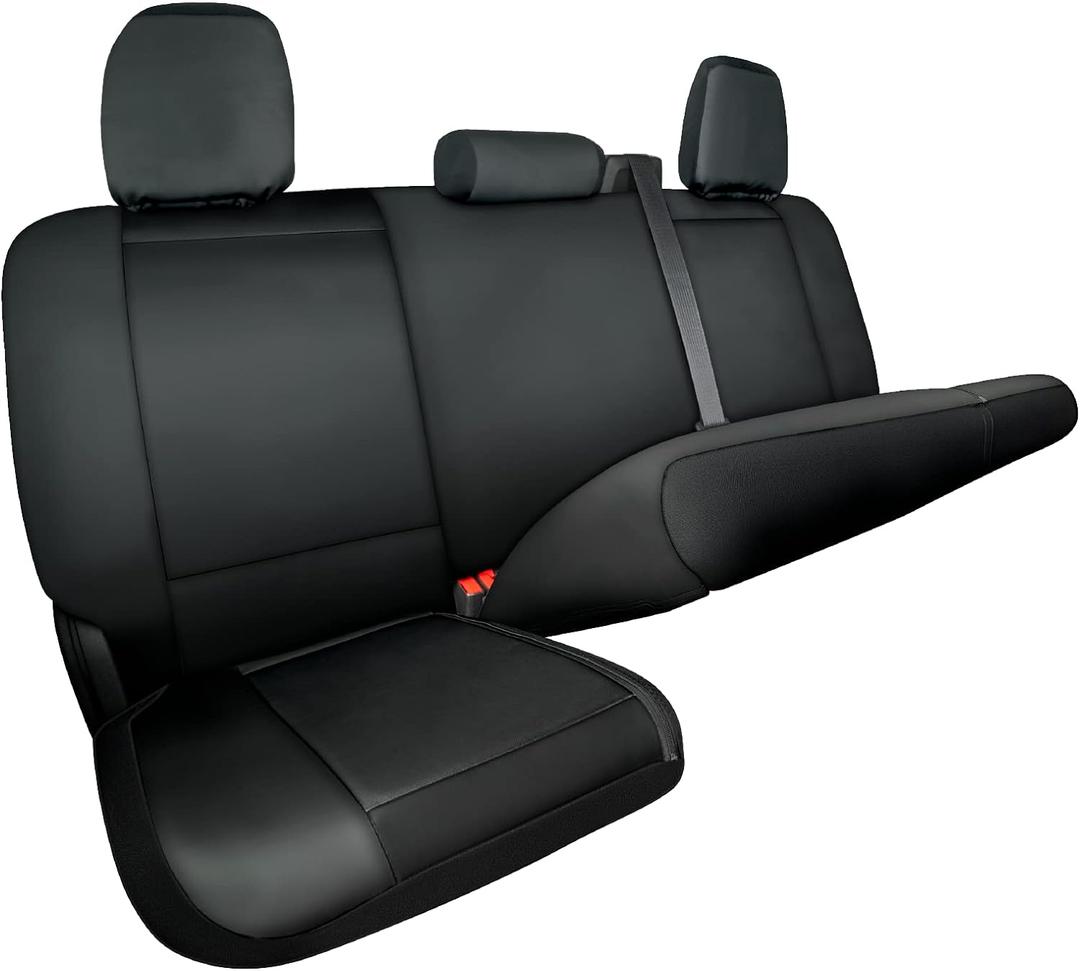 Bench Seat Cover Fits All Full-Size Silverado F-150 Ram Sierra Titan Tundra Pickup Trucks; Folding Bench or Standard Bench Seats; Premium Faux Leather, Black (1370036LT)