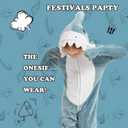 Kids Flannel Animal Onesie Costume Halloween Dress up Christmas for Girls and Boys (10 Years, Blue Shark)