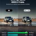 8K Right Angle HDMI Cable 3.3FT, 90 Degree HDMI 2.1 Cable Ultra High Speed HDMI to HDMI Cord (8K@60Hz, 4K@120Hz/60Hz, eARC, Dynamic HDR, 3D) for HDTV, Monitor, PS5/PS4, Laptop, PC