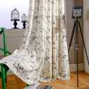 VOGOL 2 Panels Ultra Sleep Vines Embroidered Curtains 84 inches Long, Window Curtain Panels for Living Room & Bedroom, 52 x 84 Inch, Grey (52"W x 84"L (Pack of 2), Y-grey)