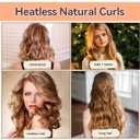 2 x Heatless Hair Curler Overnight Curl Rods for All Hair Types, Healthy and Stylish Heatless Curling Set jumbo heatless hair curler to sleep in Heatless Hair Curlers (Brown, Medium)