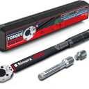 1/2" Drive Click Torque Wrench 8-168 Ft.-Lb, 72 Tooth Dual-Direction Adjustable, Dual Scale, ±3% Accuracy, for Bicycle, Motorcycle, Automotive Repair and Maintenance