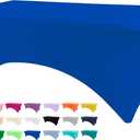 BDDC Table Covers for 8 Foot Tables, Royal Blue Washable and Wrinkle Resistant Stretch Tablecloths Rectangle 8ft for Events, Wedding, Banquets, Parties, 96" x 30"
