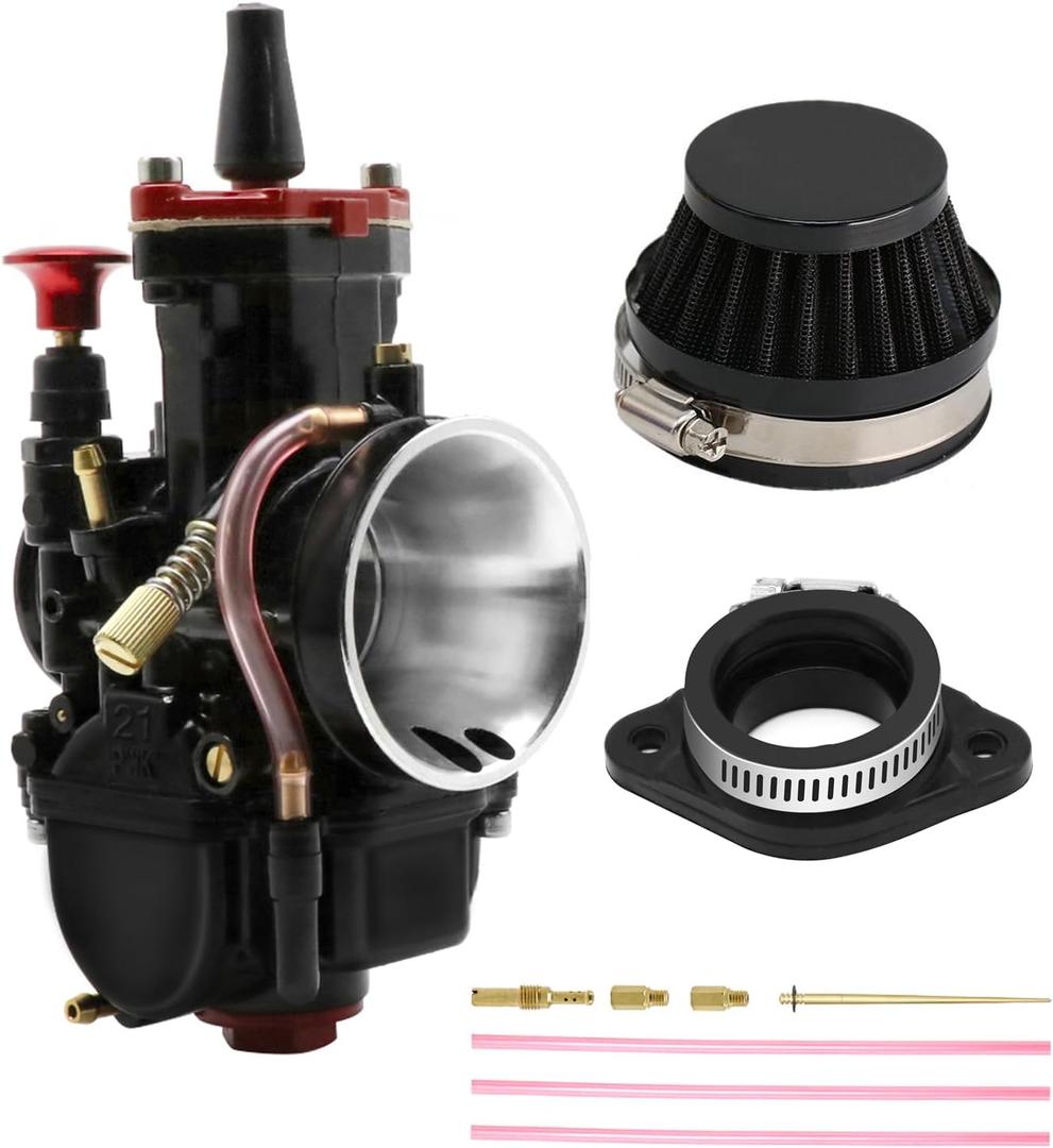 PWK Carburetor 21 24 26 28 30 32 34mm Racing Carb Kits with Air Filter Intake Manifold Boots Universal 2T 4T Engine Dirt Bike Motocross Motorcycle Scooter ATV Quad (30mm)