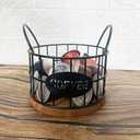 Coffee Pods Holder for Countertop, K Cup Holder Organizer, Sturdy Kcup Storage Basket with Wooden Base, Pods Container for Kitchen Bar Counter Office Desktop (Black)