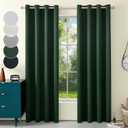 2 Panels Set Blackout Curtains Drapes, Room Darkening Insulated Thermal Window Panels for Bedroom, Living Room, Elegant Decorative Thicken Window Treatments, 52 X 72 in (W X L), Dark Green (52"W x 72"L (Pack of 2), Dark Green)
