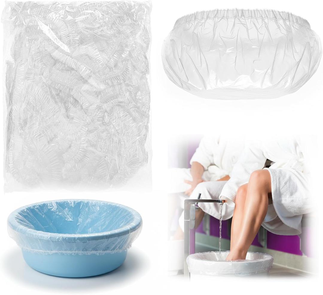 Dunzoom 300 Transparent Pedicure Liners 13.8 x 19.7 Inches Disposable Unbreakable Pedi Liners Disposable Fits Most Tub and Pedicure Foot Spa Home Use