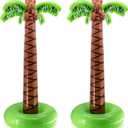 Super Sturdy Inflatable Palm Tree | 66 Giant Artificial Tree, Luau Party Decorations, Outdoor Decor, Beach Accessories, Hawaiian Decorations, Tropical Theme Birthday & Outdoor Toys | 2 Pack