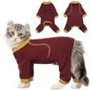 QBLEEV Sticky Hair Cat Clothes, Prevent Fur Shedding Shirts for Cats Only, Kitten Pajamas Costumes Outfits for Daily Wear Parties Photography, Anti-Shed Cat Onesie Recovery Suit for Cat or Small Dogs, Size: Medium