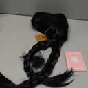 Black Braided Wig With Bangs Long Braid Wig Cosplay Halloween Costume Wigs For Women