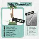 Cat Scratching Post, 34'' Tall Cat Scratchers for Indoor Cats with Hanging Balls, Tall Cute Sisal Kitten Scratch Post with Reinforced Stable Base, Green, Medium