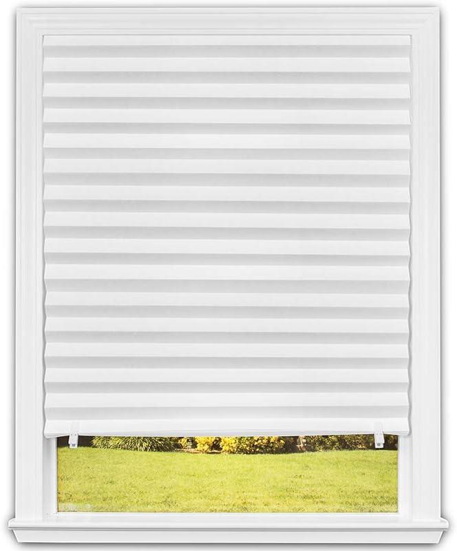 Redi Shade No Tools Original Light Filtering Pleated Paper Shade White, 36" W x 72" L, - 6 Pack